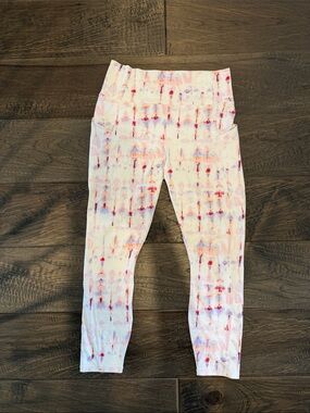 Fabletics Girls' Tie-Dye Leggings in Pink, Purple & Red